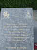Close up of the memorial text